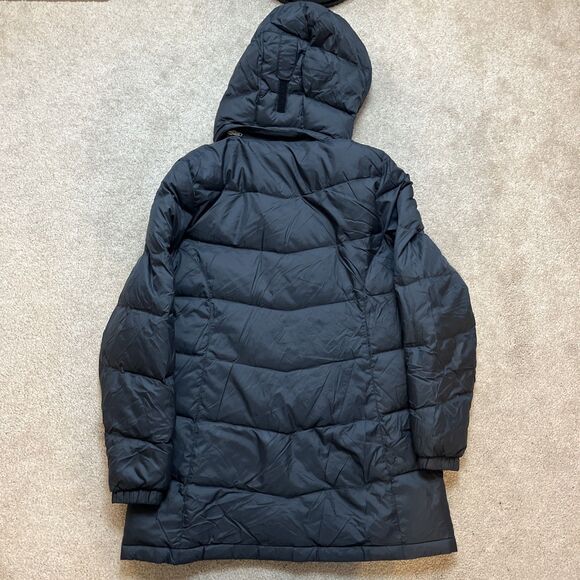 LL Bean Goose Down Hooded Puffer Jacket Parka Womens Small Black Thick Insulated - Picture 7 of 7